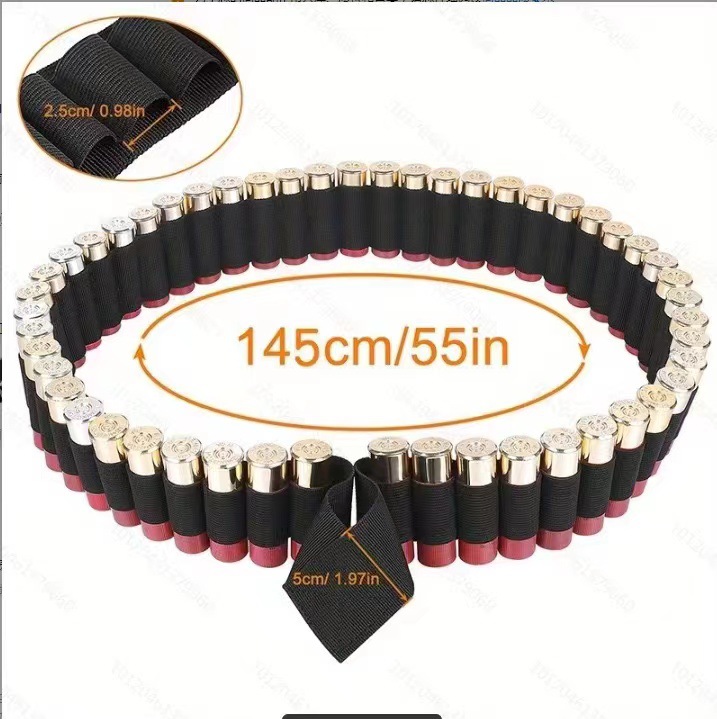 50 홀 야외 스포츠 샷건 벨트 다기능 전술 12G BULLET 벨트 CS 필드 샷건 총알 세트