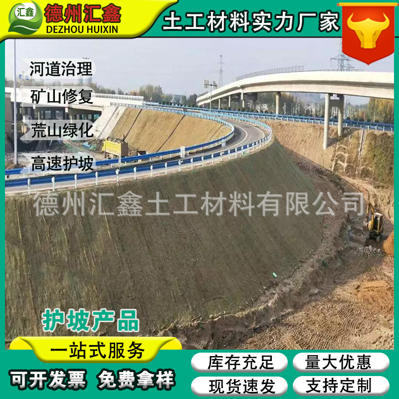 加筋椰丝生态植被毯 带草籽抗冲椰垫 生态护坡网 水保植生毯