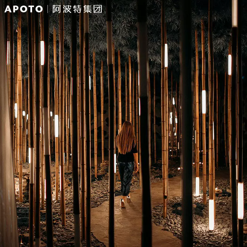 户外防水仿真竹子灯公园景区别墅景观亮化装饰灯led竹筒灯景观灯