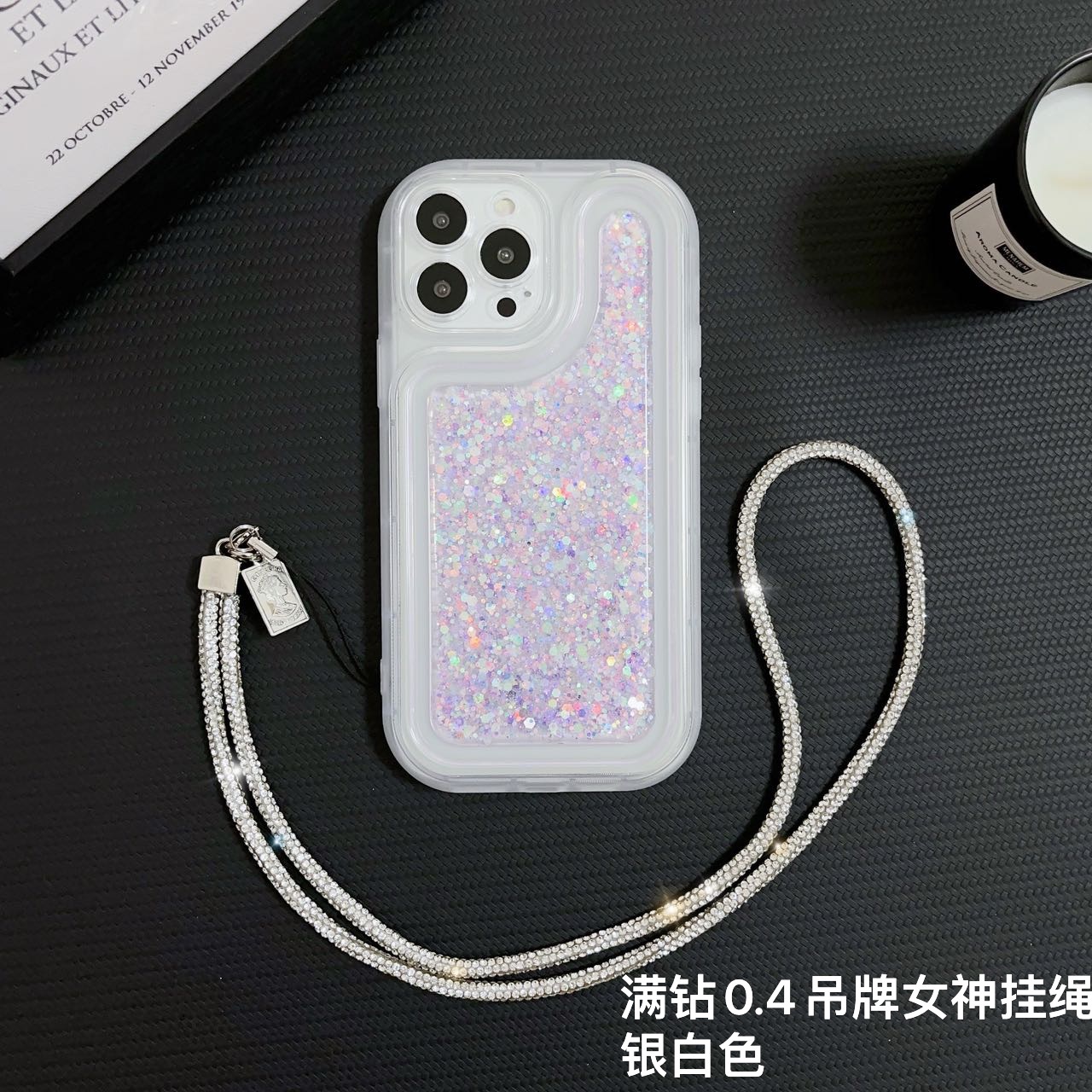 Marca de moda original, etiqueta de diamante completa, cadena de teléfono móvil, caja de teléfono móvil, cordón de bolso, colgante de muñeca, estilo colorido