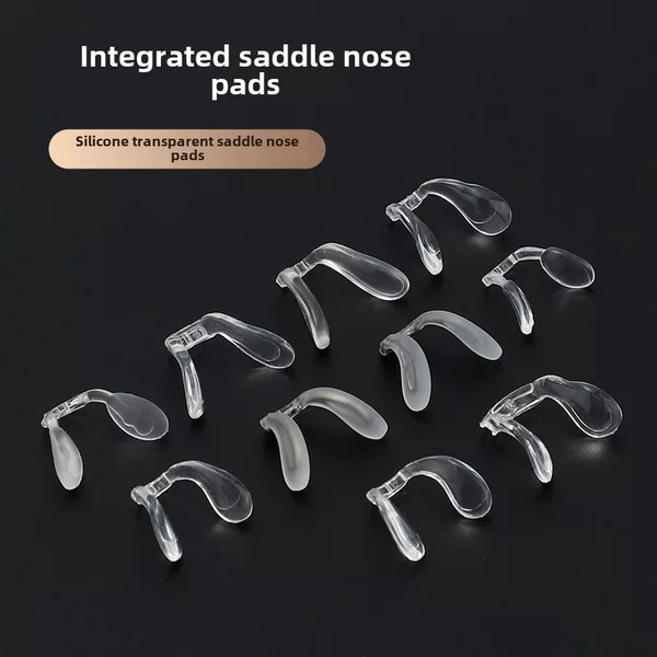Saddle nose pad integrated glasses nose pad silicone plastic metal core nose pad screw lock nose pad transparent saddle