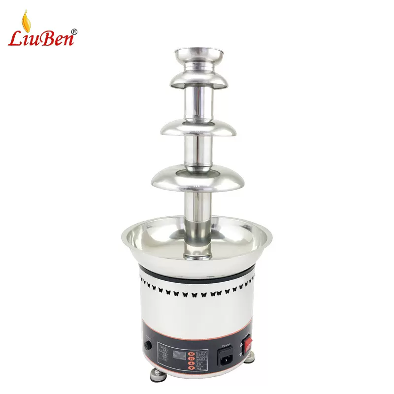 商用台式不锈钢自动巧克力熔化喷泉机 智能控温朱古力瀑布机