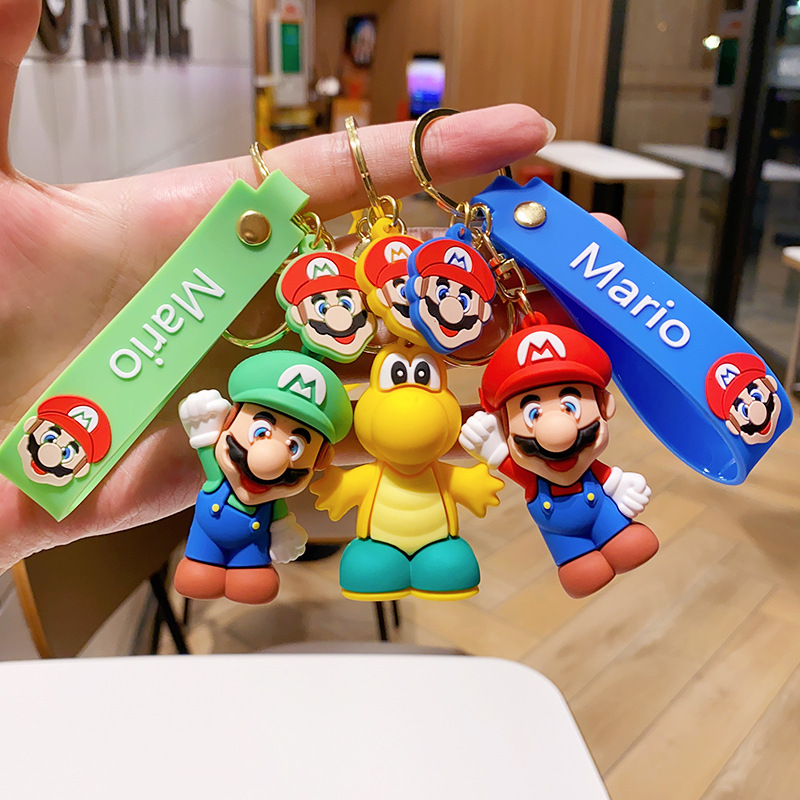New Creative Super Mario Doll Keychain Cute Doll Backpack Pendant Buckle Exquisite Gift Key Chain