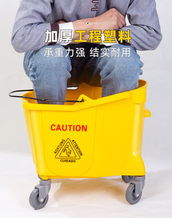 Water Squeezer Mop Bucket Squeezing Bucket Hand-free Washing Mop Bucket Hotel Washing Mop Mop Pressing Water Cleaning Zhashui Horse Small