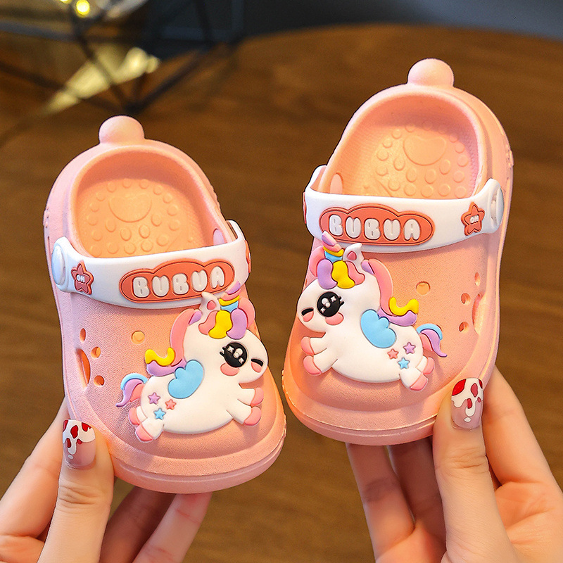儿童拖鞋夏女童可爱独角兽防滑包头洞洞鞋婴幼儿宝宝凉拖鞋男童新