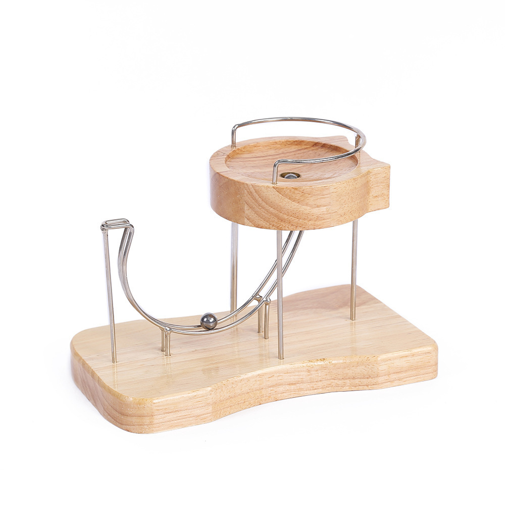 Nuevo producto transfronterizo Kinetic Art movimiento perpetuo bola de acero dinámica arte adorno circular productos de madera modelo péndulo