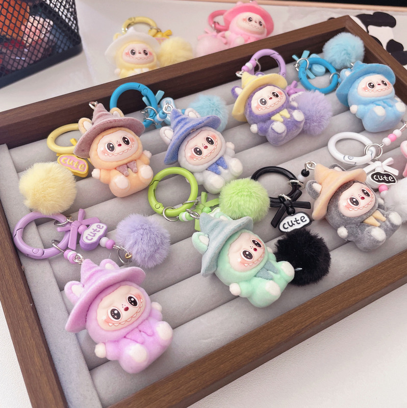 かわいい植毛ラブキーホルダー漫画かわいい人形ペンダント diy アクセサリー学生バッグペンダントギフト|undefined