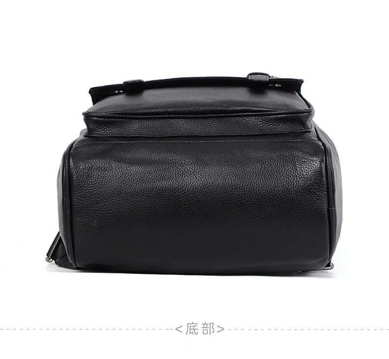 Ba lô da bò lớp đầu da thật 42×15×30 cm, túi đựng laptop dung lượng lớn đa năng đi du lịch ngoài trời — Màu đen chi tiết 16