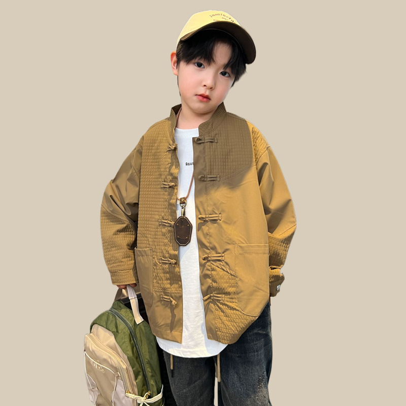Chaqueta de patchwork china para niños para la primavera de 2024, nuevo estilo, top, Hanfu de otoño para niños grandes, fresco y moderno_voghion.com