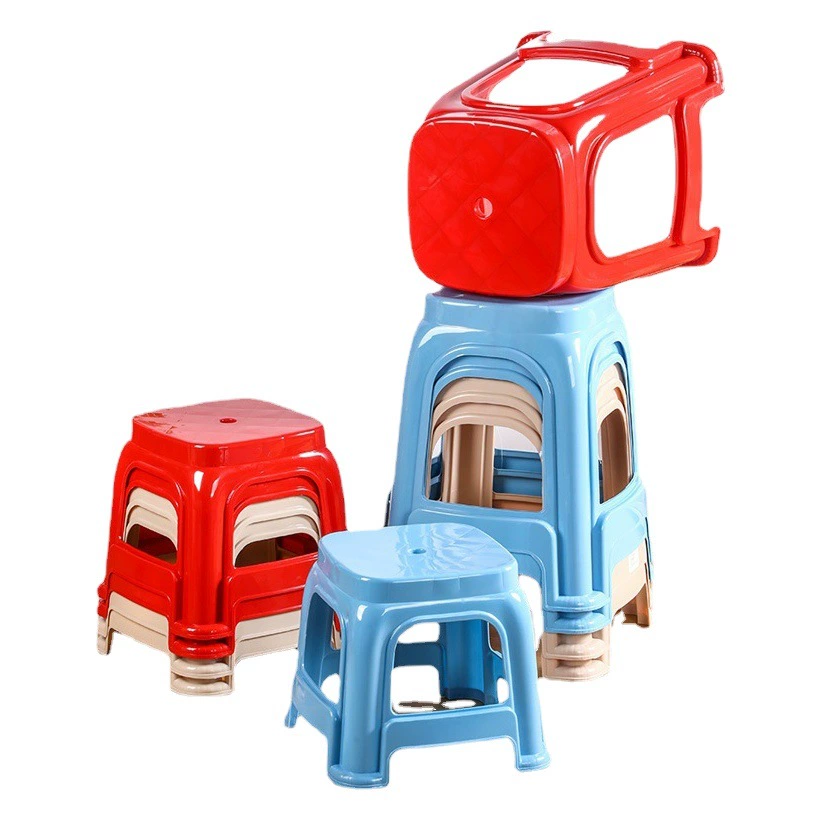 Толстый пластиковый табурет домашний взрослый высокий табурет большой киоск красный квадратный табурет пластиковый стул для гостиной табурет оптом