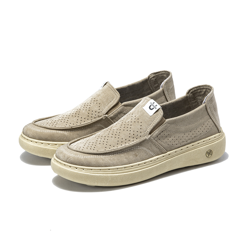 Zapatos casuales de hombre viejos zapatos de tela de Beijing primavera nuevos zapatos de hombre cómodos y ligeros transpirables con suela suave zapatos de pedal