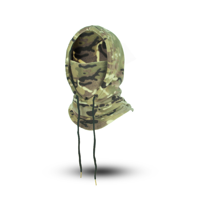 Sombrero de veludo grueso camuflado de veludo para montar al aire libre esquí para montar máscara caliente para hombres a prueba de frío