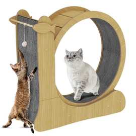 木质猫咪跑步机室内静音滚轮猫咪健身运动滚轮玩具跑步机猫爬架