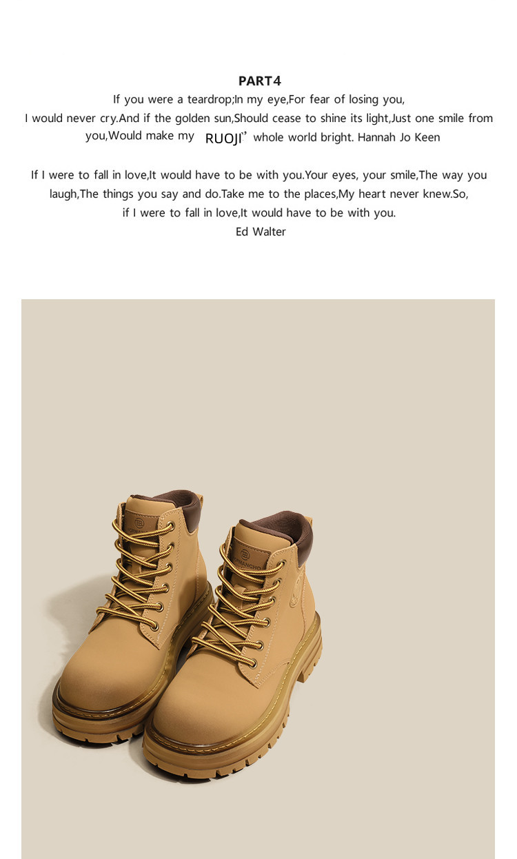 Women's Martin Boots Thick Soled British Style Casual Work Boots_voghion.com