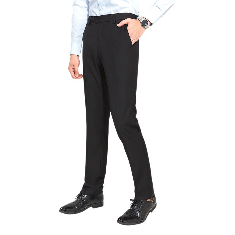 Pantalones de vestir ajustados para hombre para primavera y otoño, ropa formal de negocios, pantalones de traje casuales de pierna recta sin arrugas image 1