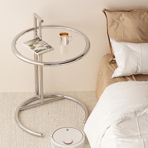 Liftable vintage style glass internet celebrity bedroom living room sofa side table small coffee table mobile trolley folding storage rack 