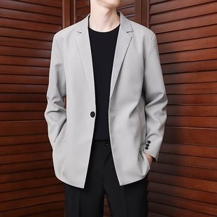 Casual suit jacket men's autumn Korean style ins trendy loose all-match ruffle handsome casual suit