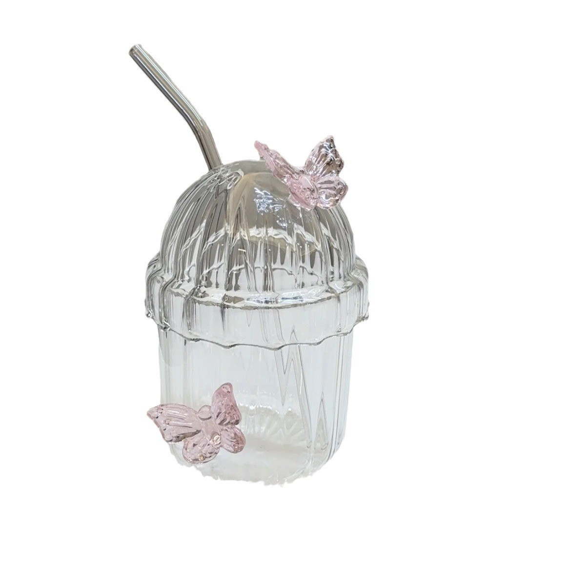 869g Weight Water Bottles Kitchen and drinking utensils 1 Piece Quantity Home, Tea Party Occasion Glass Material Solid Color, Butterfly Pattern Elegant, Cute Style Elegant Cute Solid Color Butterfly Glass Water Bottles 1 Piece 7