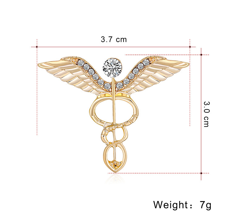 Europäische Und Amerikanische Engelsflügelbrosche Kreative Legierung Diamant Kleidung Accessoires Corsage display picture 1