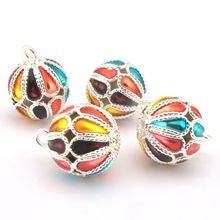 金属工艺品五彩滴油镂空铜铃铛 古法烧珐琅彩绘铃铛饰品挂件吊坠