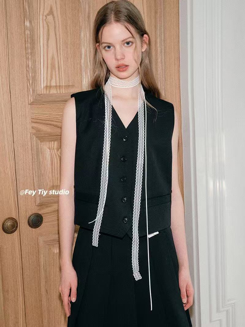 1#흰색 레이스 리본