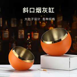 酒吧ktv烟灰缸 不锈钢烟灰缸网吧台面果皮盅多功能创意烟灰盅logo