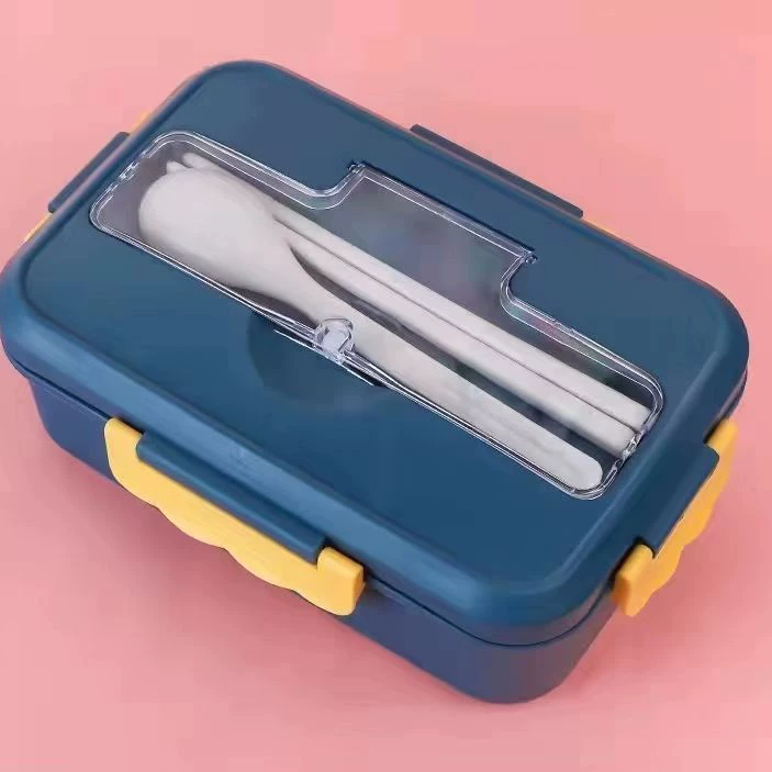 Ланчбокс для студентов Bento, 3 отделения, микроволновый ПП с прибором (ложка/вилка/палочки)
