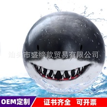 跨境亚马逊鲨鱼PVC打气水上排球儿童泳池潜水球训练戏水游戏玩具
