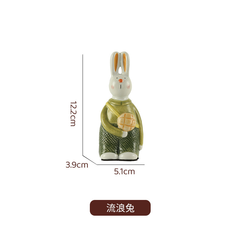 景德镇创意陶瓷家居摆件桌面装饰品电视柜入户玄关摆件卡通玩偶|undefined