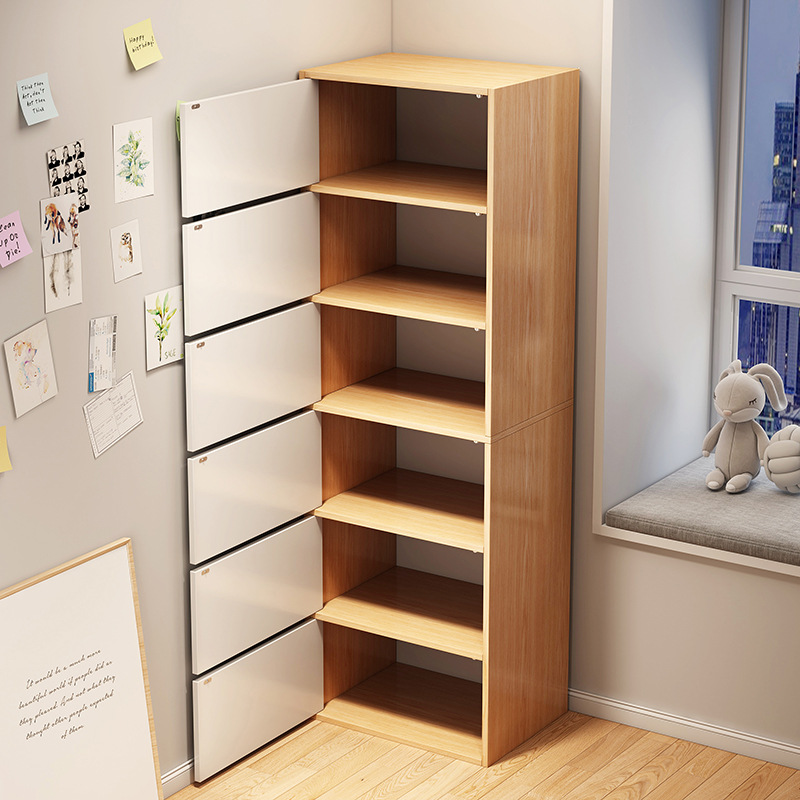 Gabinete de almacenamiento para el hogar Gabinete vertical para la sala de estar Gabinete de piso simple Gabinete de almacenamiento de pared multicapa Gabinete de almacenamiento Gabinete de almacenamiento de dormitorio
