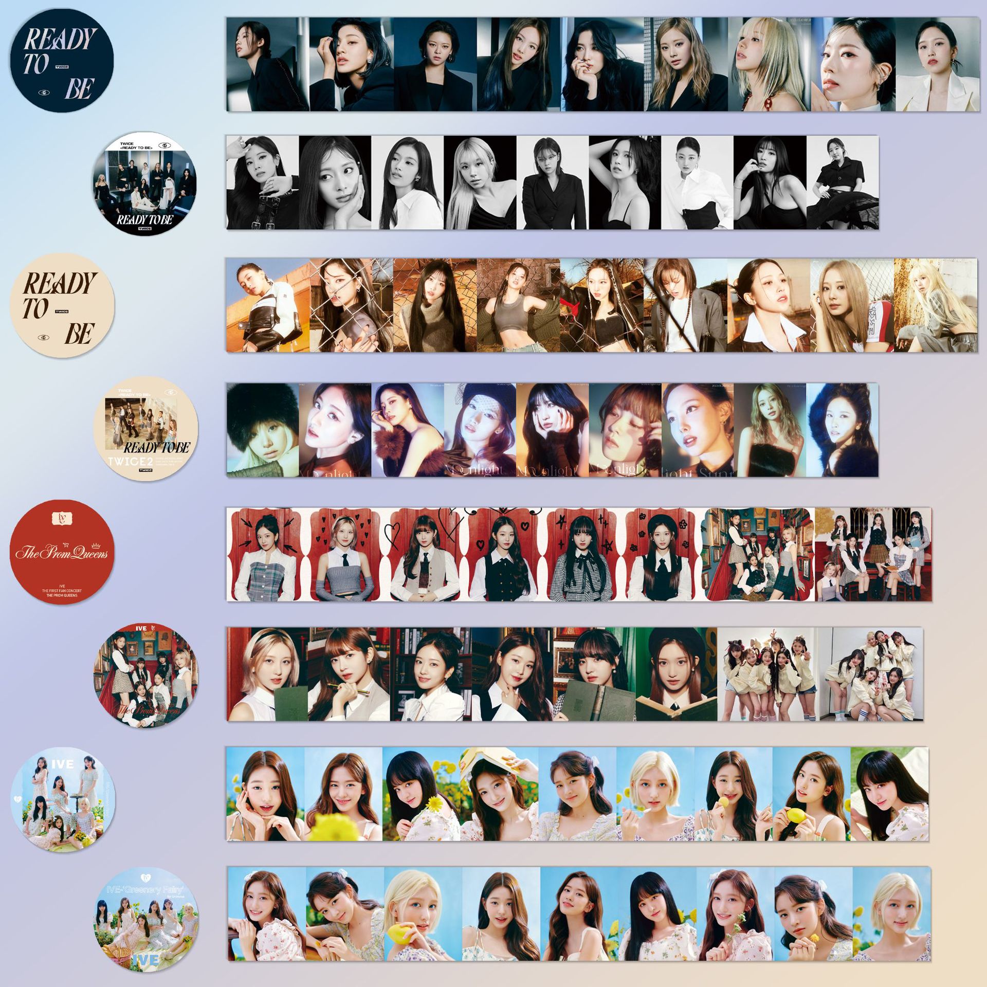 Twice New Album "READY TO BE" Periphery and Paper Tape IVE Yang Yoon Young Same Style Notebook Sticker 