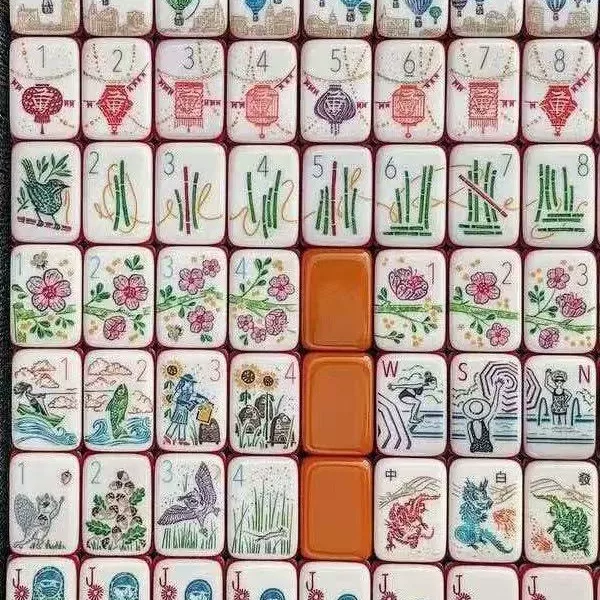 American Mahjong No. 36 Acrylic 7-Layer Hot Air Balloon 167 Pieces Home Use Gift Hand-Cranked Mahjong