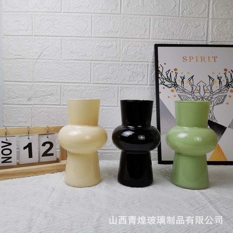 Ins style simple retro medieval glass vase home furnishings hydroponic flower arrangement device desktop decoration props