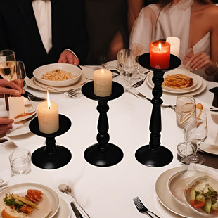 Candlestick Black Iron Ornament Wax Wedding Creative Gift Dining Table Candlelight Dinner Decoration Candle Holder Candle Holder