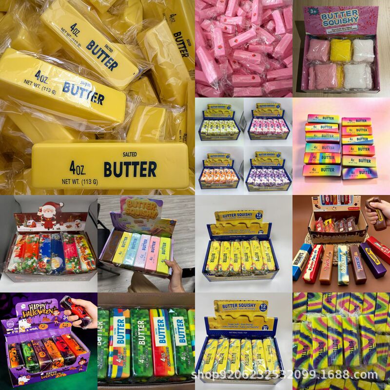 Cross-border best-selling Christmas butter stick bread squishy toy, slow-rebound, realistic food design, stress-relieving toy, holiday gift