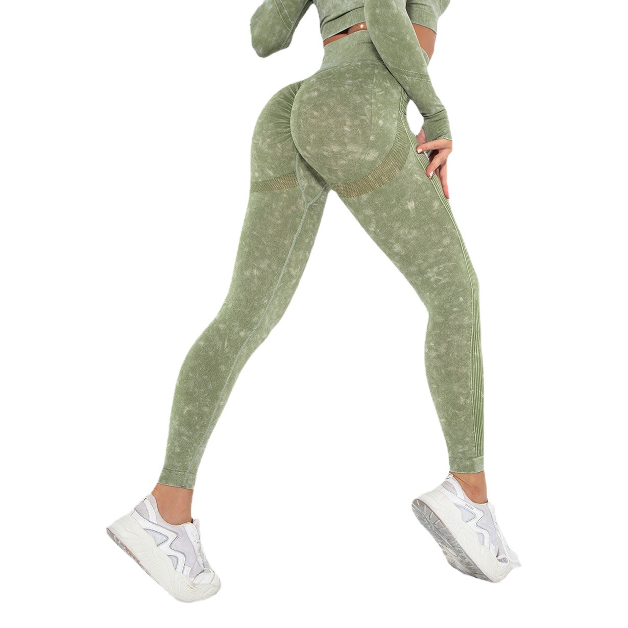 Europa y América Internet celebridad sin costuras lavado absorbente de humedad sexy melocotón hip wicking yoga Pantalones deportes fitness pantalones polainas
