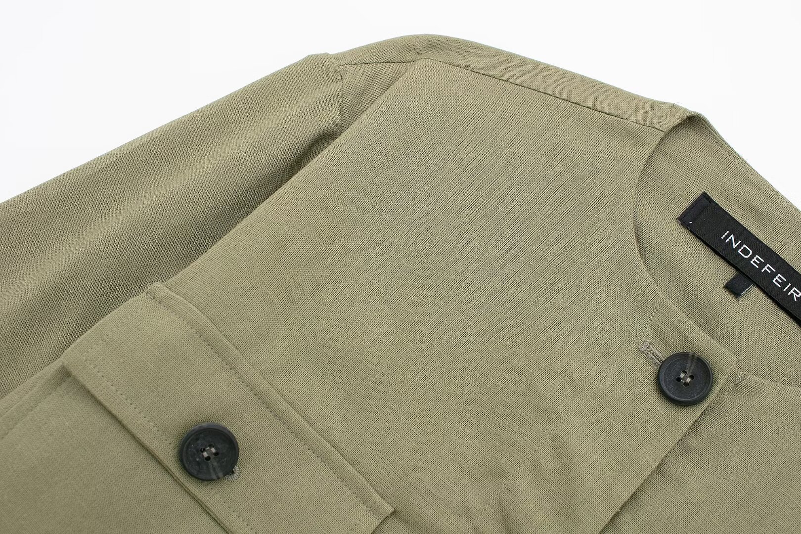 Women's clothing 2024 summer new linen blend short suit jacket straight leg pants set_voghion.com