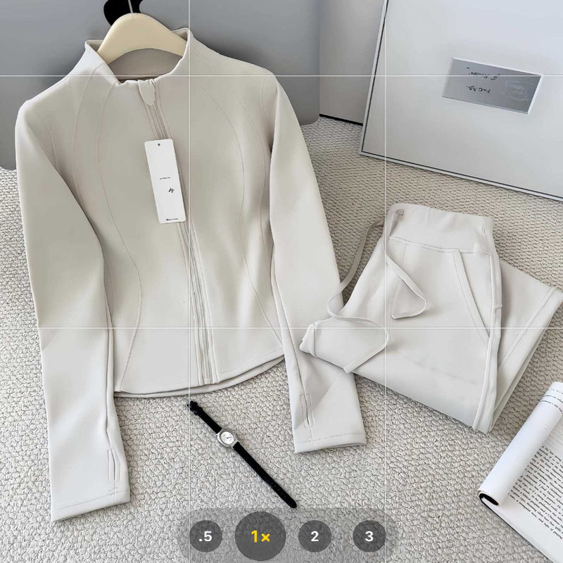 2026 Autumn/Winter New Cashmere Protein Stand Collar Sports Casual Slim Waist Suit for Women, Sports Casual Yoga Set