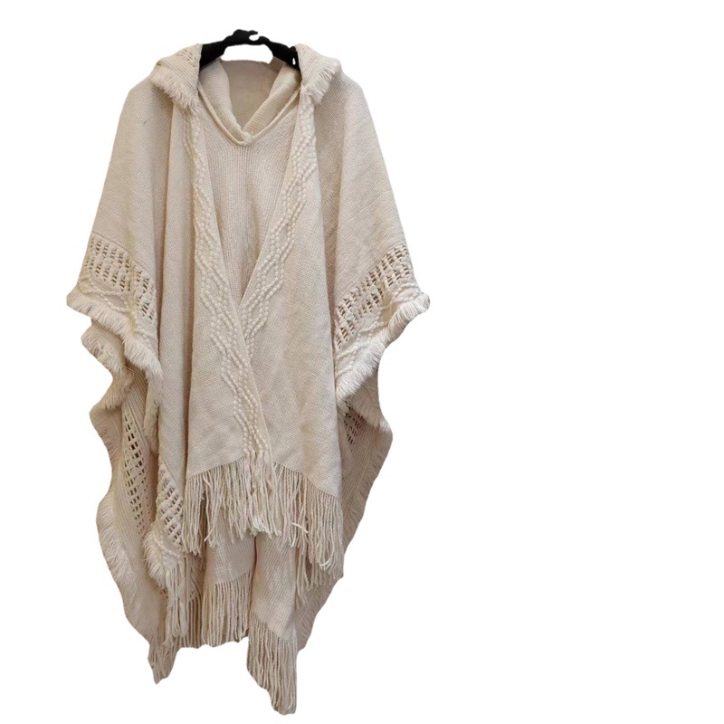 Mori shawl Bohemian tassel sweater sweater Xinjiang grassland travel Cape hooded scarf all-matching women