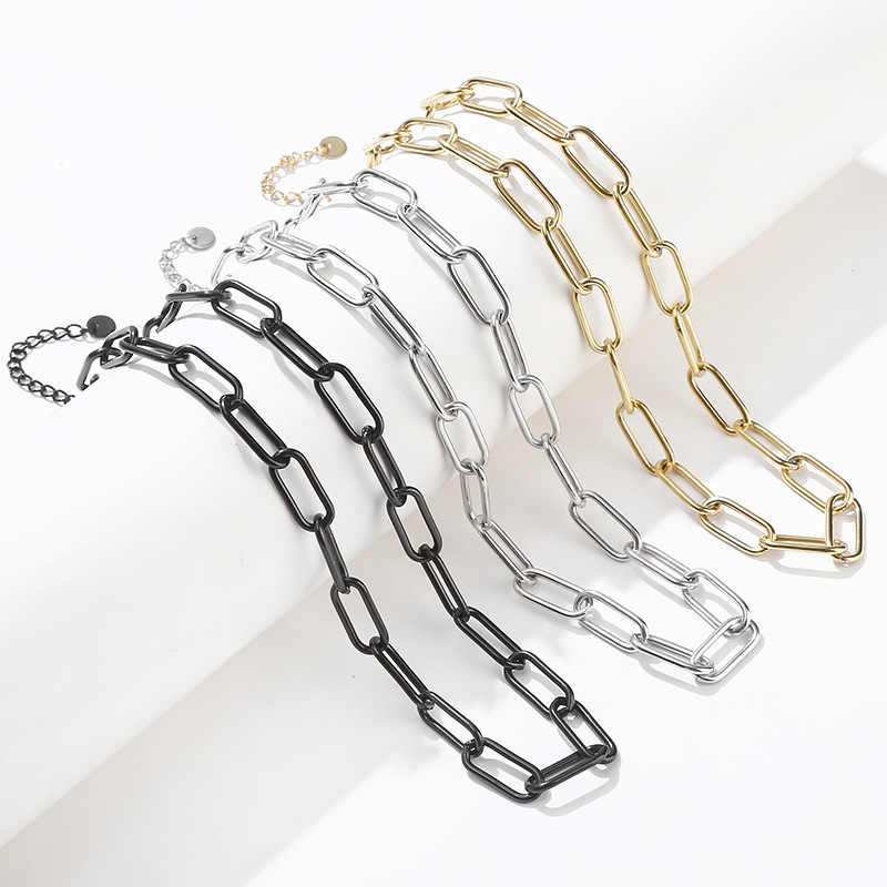 30g Weight Simple Style Chains Print Stainless Steel Plating Necklace