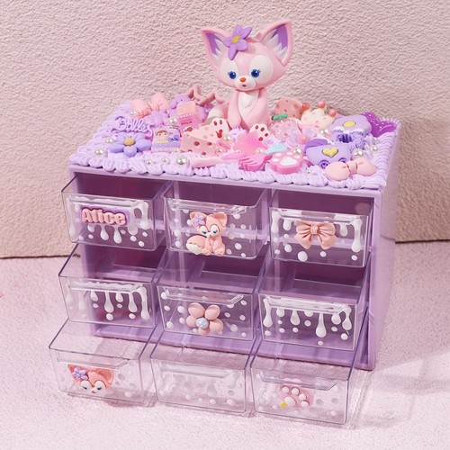 Cream glue storage box diy nine-square grid jewelry box handmade material package guka shelf desktop toys