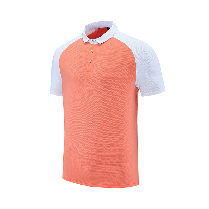 Nueva textura de golf a juego de color de nylon deportes Polo camisa de los hombres y las mujeres de la solapa verano tramo transpirable versión ligera de manga corta