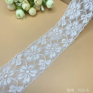 厂家批发蕾丝锦纶弹力花边6cm宽镂空花边 裙摆女装内衣服装辅料