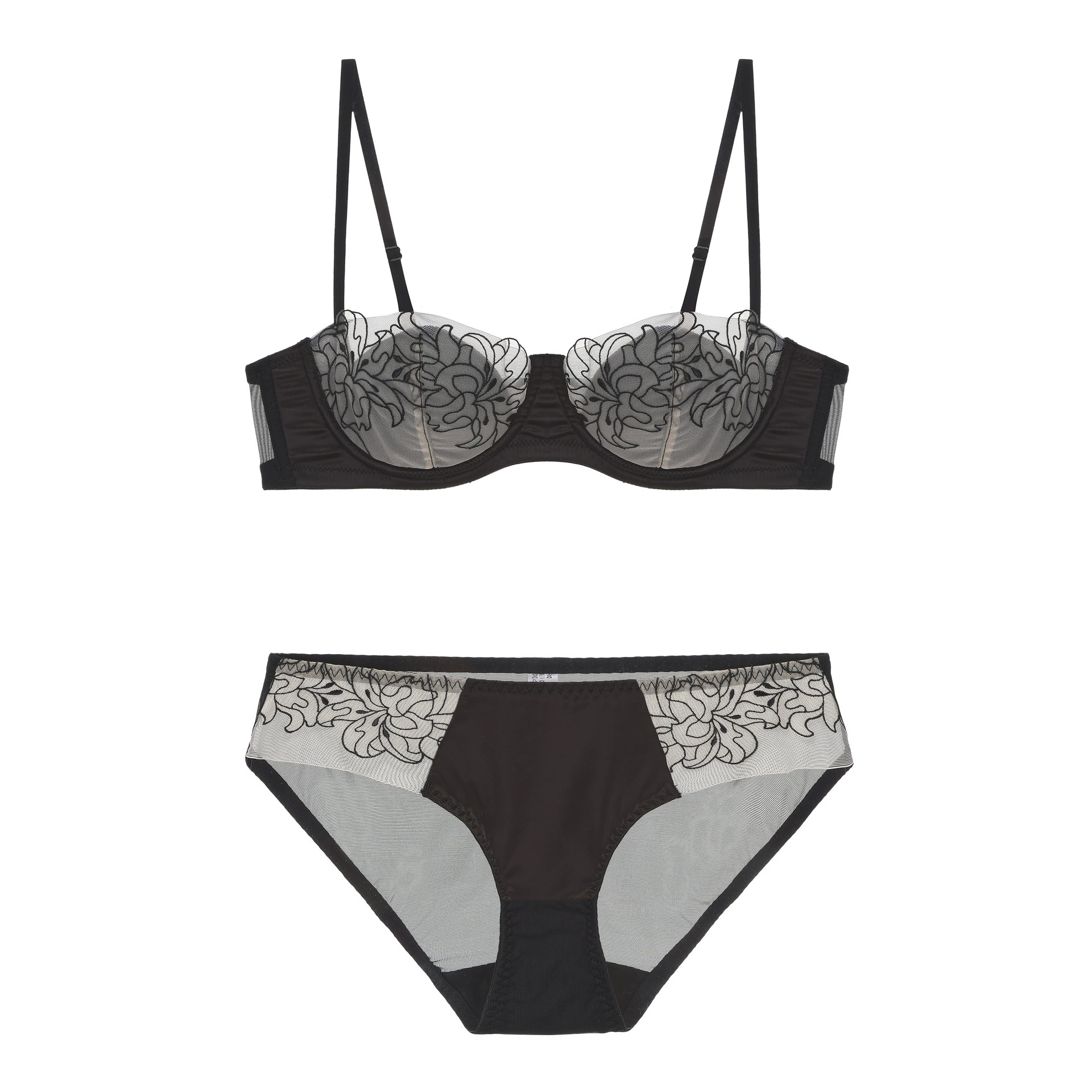 Бюстгальтер Lace Breathable Ultra-Thin Bra Set, бюстгальтер французского стиля push-up сPush-up, с кружевом