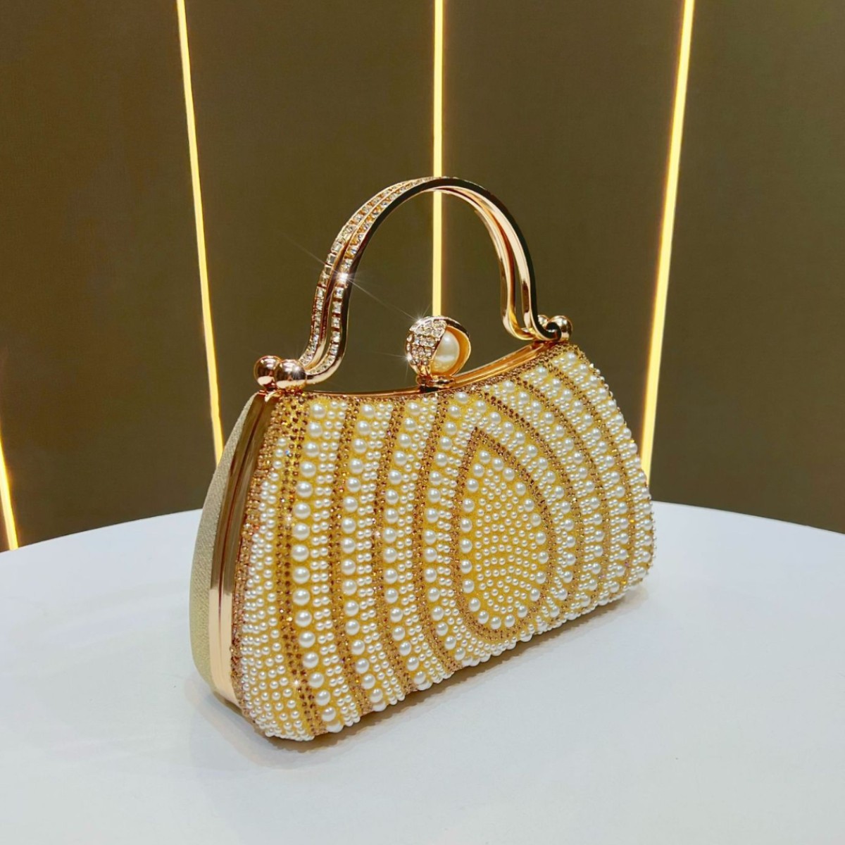 Neue europäische und amerikanische Damen-Abendtasche mit Perlen, festliche Abendtasche, Strass-verzierte Handtasche, Clutch, Geldbörse, Schultertasche, Umhängetasche_voghion.com