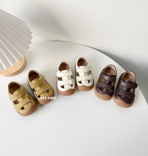Baby sandals for boys, summer breathable, small children's shoes, 0-1 years old, soft soles, also suitable for girls learning to walk