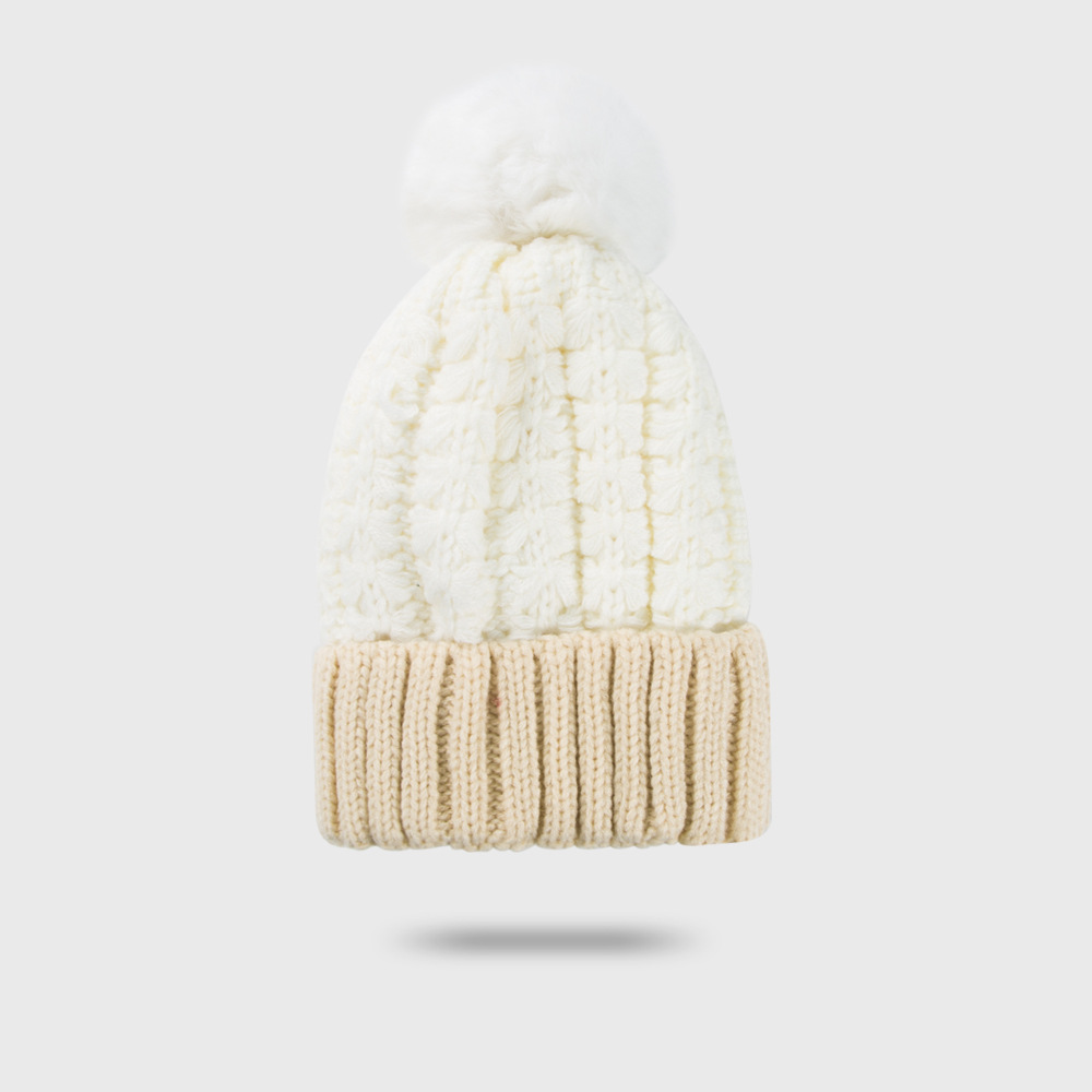 Wholesale Woolen Hat Autumn Winter New Warm Solid Color Fur Ball New Thick Velvet Knitted Hat display picture 7