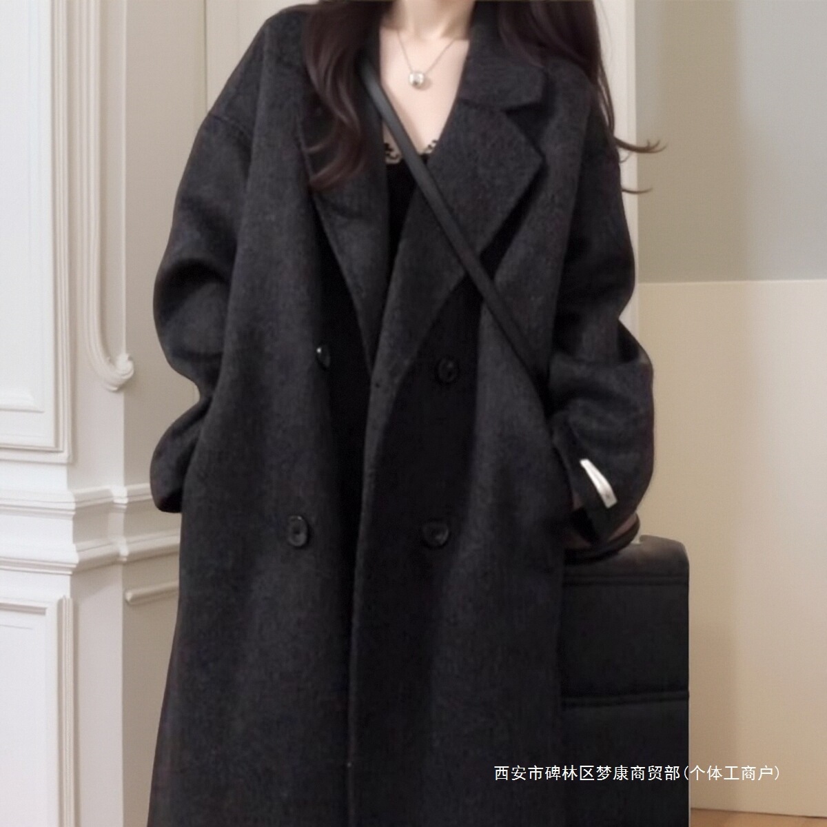 Cross-Border Hepburn Style Double-Sided Cashmere Woolen Outwear for Women 5 Autumn and Winter New Small Woolen Outwear