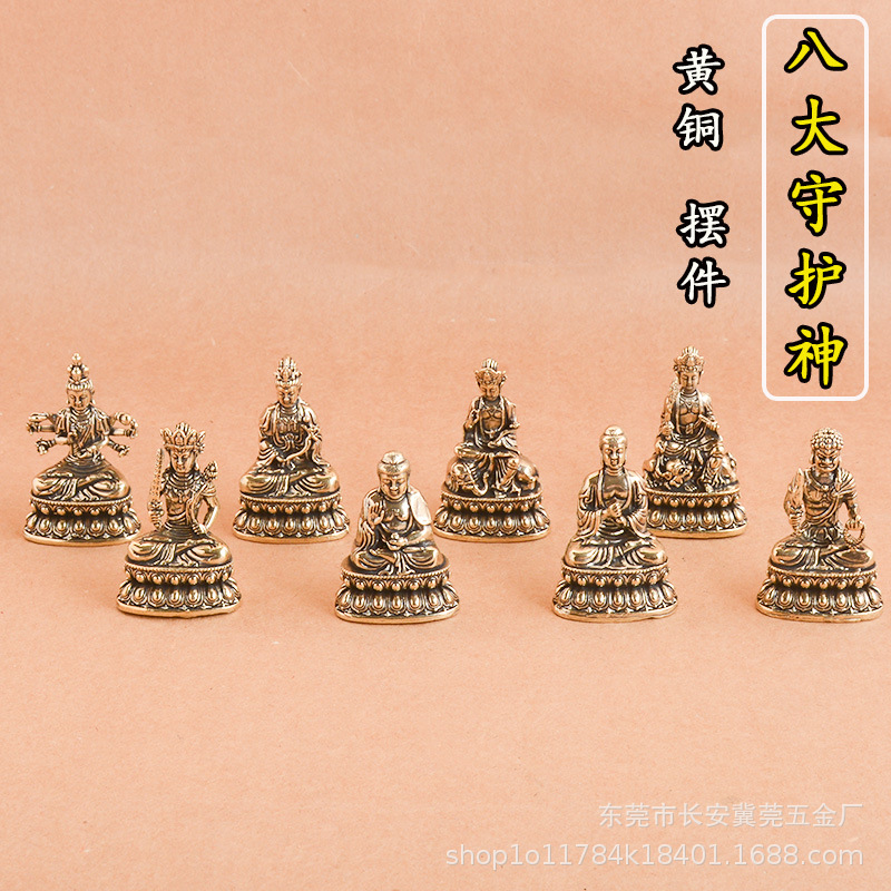 Pure Brass Samantabhadra Bodhisattva Buddha Statue Desktop Ornaments Religious Offerings Guanyin Statue Ornaments Crafts Copper Wholesale