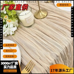バリ糸しわテーブル旗ボヘミアン麻花テーブルクロス結婚式パーティー装飾チーズ条しわテーブル旗卸売り